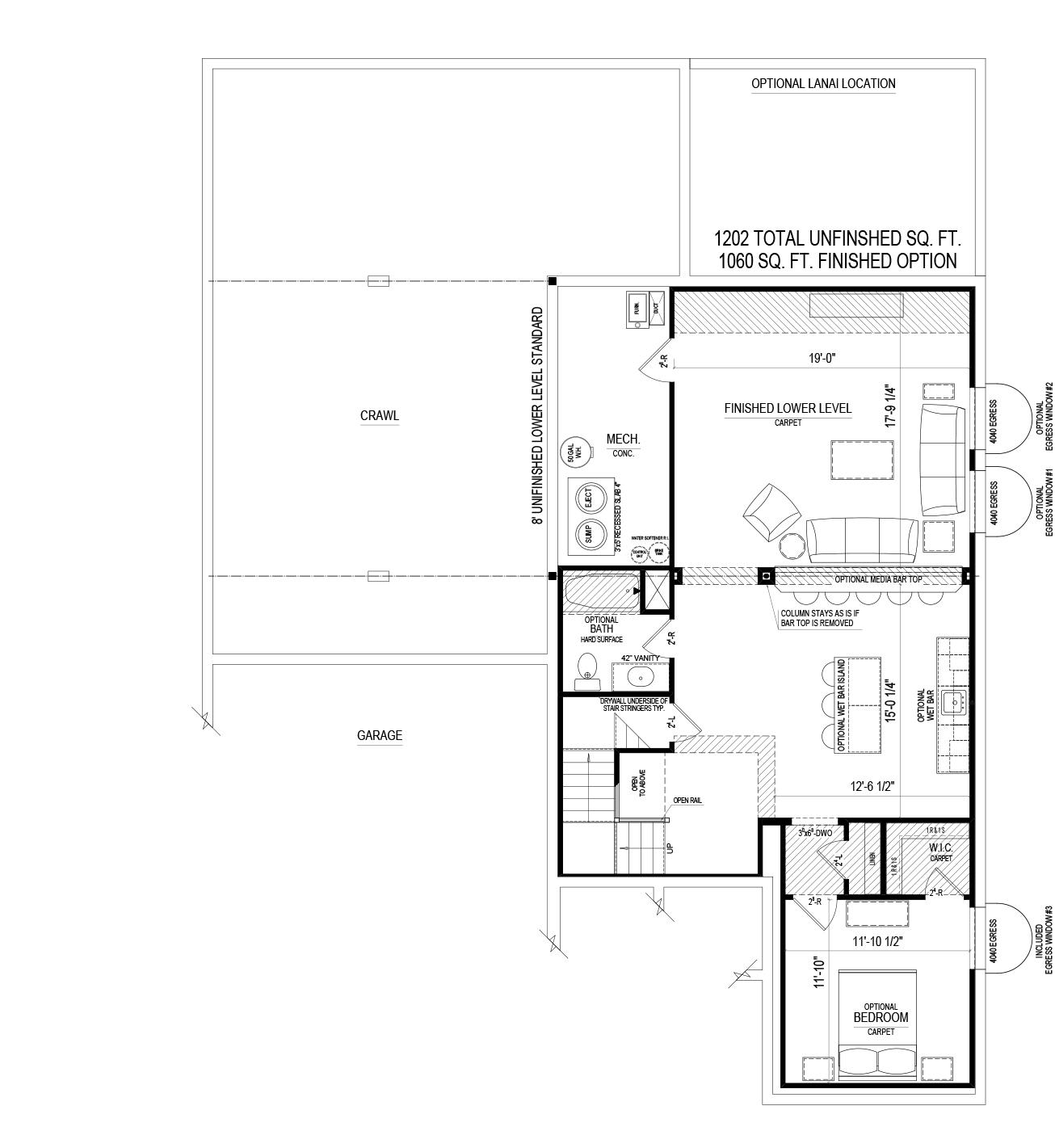 Lower Level. 2,278sf New Home in Westfield, IN
