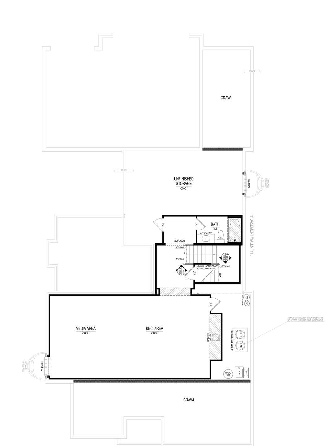 Lower Level. 3,802sf New Home in Westfield, IN